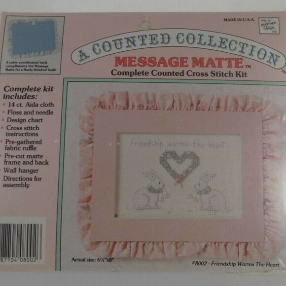 🌷5/25 NEW Framed Counted Cross Stitch Kit Lot x2 Country Cows Bunny Duck Goose - Picture 4 of 5